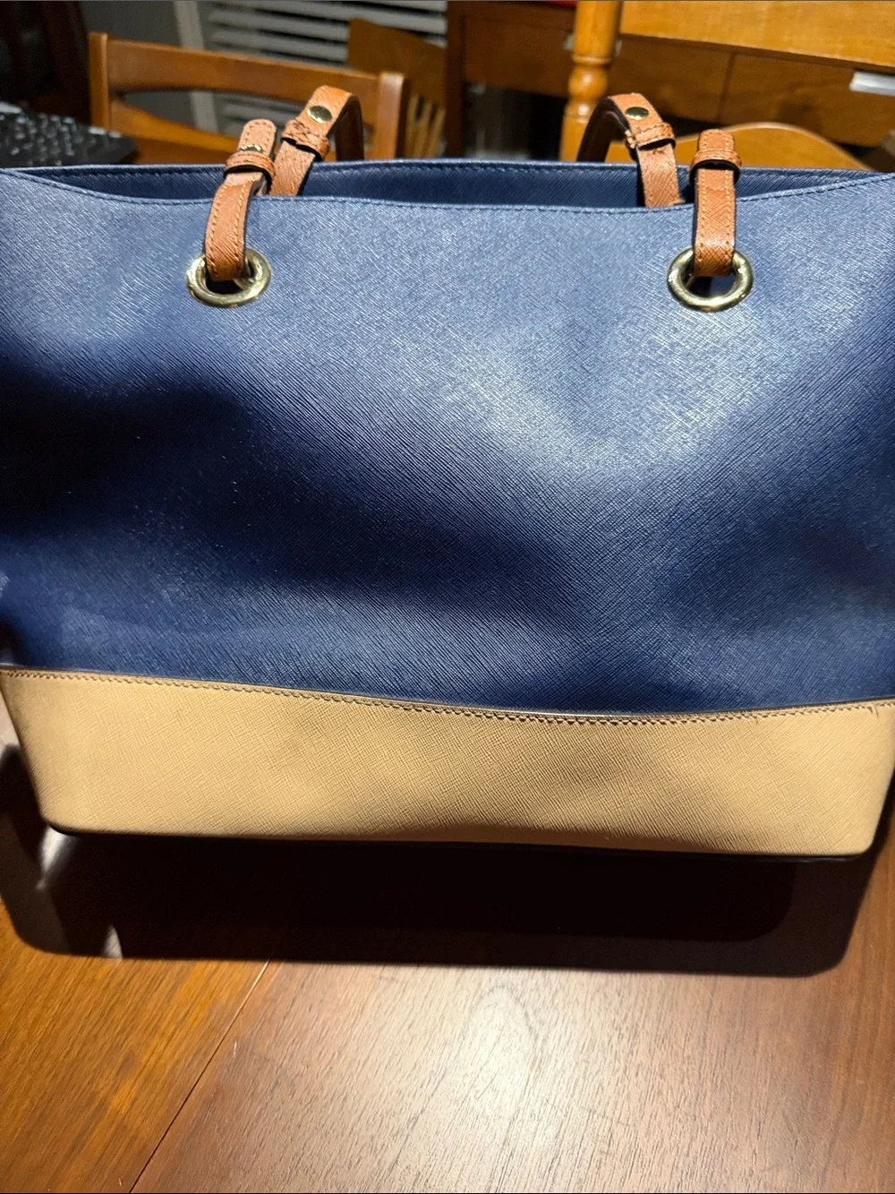 Calvin Klein Navy, Cream & Brown Tote